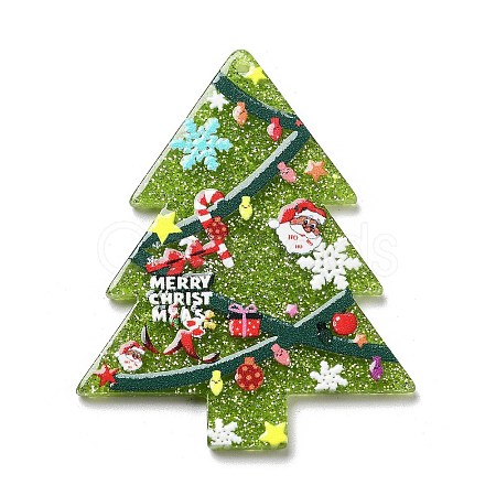 Christmas Theme Opaque Printed Acrylic Pendants SACR-Z005-04B-1