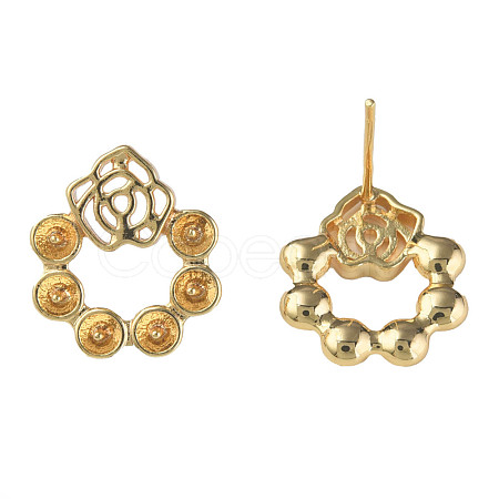 Brass Stud Earring Findings KK-N233-234-1