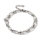 Non-Tarnish 304 Stainless Steel Textured Oval Link Chain Bracelets for Women, Stainless Steel Color, 6-3/4 inch(17cm)