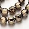 Electroplate Non-magnetic Synthetic Hematite Bead Strands, Faceted, Round, Antique Bronze Plated, 10x10mm, Hole: 1mm, about 40pcs/strand, 15.7 inch