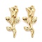 Rack Plating Alloy Pendants, Rose Charms, Golden, 33.5x14.5x6mm, Hole: 1.8mm