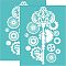 Self-Adhesive Silk Screen Printing Stencil, for Painting on Wood, DIY Decoration T-Shirt Fabric, Turquoise, Key Pattern, 195x140mm