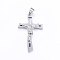 Easter Theme 304 Stainless Steel Enamel Big Pendants, Crucifix Cross, Stainless Steel Color, 62x39x7mm, Hole: 9x11mm