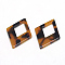 Cellulose Acetate(Resin) Pendants, Rhombus, Goldenrod, 37x27.5x2.5mm, Hole: 1.5mm, side length 22.5mm