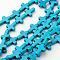 Synthetic Turquoise Beads Strands, Dyed, Cross, Dark Turquoise, 16x12x3.5mm, Hole: 1mm, about 24pcs/strand, 15.25 inch