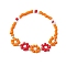 Glass Stretch Bracelets, Dark Orange, Inner Diameter: 2-1/8 inch(5.5cm)