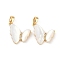 Natural White Shell Butterfly Pendants, Brass Micro Pave Clear Cubic Zirconia Butterfly Charms, Real 18K Gold Plated, 16x17.5x4mm, Hole: 5x2.5mm