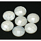 Taiwan Acrylic Rhinestone Cabochons, Flat Back and Faceted, Half Round/Dome, White, 17x5mm