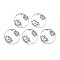 Non-Tarnish 201 Stainless Steel Pendants, Ring with Flower, Stainless Steel Color, 25x1.5mm, Hole: 1.2mm