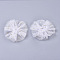 Organza Fabric Flowers, with Foil, for DIY Headbands Flower Accessories Wedding Hair Accessories for Girls Women, White, 42x5mm