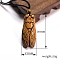 Natural Tiger Eye Cicada Pendant Necklace for Men, 25.59 inch(65cm), pendant: 50x21mm