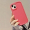 Candy Solid Color Matte Silicone Mobile Phone Cover, Tomato, 17.2x9x1.2cm, Fit for iphone 15 Plus