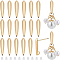 BENECREAT 40Pcs Brass Stud Earring Findings, with Vertical Loops and 40Pcs Plastic Ear Nuts, Teardrop, Real 18K Gold Plated, 15x3.5x3mm, Hole: 1.4mm, Pin: 0.7mm