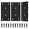 AHADERMAKER 6Pcs 6-Hole 201 Stainless Steel Bracket, Flat Straight Connector for Cabinet Closet, Rectangle, with 36Pcs Steel Screws, Electrophoresis Black, 100x48x2mm, Hole: 5mm