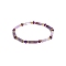 Natural Amethyst Bead Stretch Bracelets, with Alloy Beads, Column, Inner Diameter: 5cm