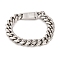 Tarnish Resistant 304 Stainless Steel Curb Chains Bracelets, with Box Clasps, Stainless Steel Color, 9 inch(23cm), 13x8mm