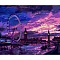 Night View of The Seine Theme DIY Diamond Painting Kit, Including Resin Rhinestones Bag, Diamond Sticky Pen, Tray Plate and Glue Clay, Living Room, Bedroom Decoration, Colorful, 300x400mm