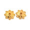 925 Sterling Silver Bead Caps, 8-Petal, Flower, Real 18K Gold Plated, 5.5x5.5x1.5mm, Hole: 1mm