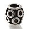 304 Stainless Steel European Beads, Large Hole Beads, Barrel, Antique Silver, 10.5x10.5mm, Hole: 5mm