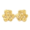 Flower Ion Plating(IP) 304 Stainless Steel Stud Earrings, Real 18K Gold Plated, 24x25.5mm