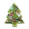 Christmas Theme Opaque Printed Acrylic Pendants, Christmas Tree, 49.5x39.5x2.5mm, Hole: 1.5mm