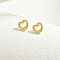 Real 18K Gold Plated Elegant Vintage Casual Fashion Stainless Steel Heart Stud Earrings for Women