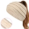 Acrylic Fiber Yarn Cold Weather Headbands, Winter Hat, Winter Warm Ear for Women, Linen, 210x150mm