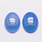 Natural Agate Cabochons, Grade A, Dyed, Oval, Cornflower Blue, 25x18x6mm