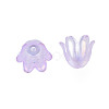 6-Petal Imitation Jelly Acrylic Bead Caps JACR-T002-02A-3