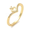 Brass Micro Pave Cubic Zirconia Rings for Women RJEW-E295-03G-1