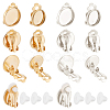 Beebeecraft 24Pcs 4 Style Brass Clip-on Earring Settings KK-BBC0008-44-1