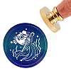 Brass Wax Seal Stamp with Handle AJEW-WH0184-0277-1