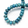 Dyed Synthetic Blue Wave Jasper Stone Rondelle Beads Strands X-G-S105-8mm-23-2