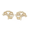 Brass Micro Pave Clear Cubic Zirconia Connector Charms KK-E068-VB055-1