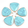 Electroplate Synthetic Turquoise Pendants X-G-S344-14D-1