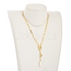 Natural Baroque Pearl Keshi Pearl Lariat Necklaces NJEW-JN03042-14