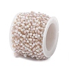 Cube & Round Glass & ABS Imitation Pearl Beaded Chains CHS-P016-43G-07-3