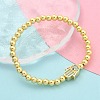 Brass Micro Pave Cubic Zirconia Beads Bracelets for Women BJEW-S158-09G-2