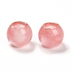 Cherry Quartz Glass European Beads G-R488-01F-2