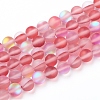 Synthetic Moonstone Beads Strands G-R375-8mm-A18-2