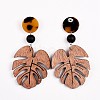 Wooden Dangle Earrings EJEW-JE03320-4