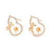 Brass Micro Pave Clear Cubic Zirconia Earring Findings KK-T062-226G-NF-1