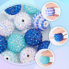 SUNNYCLUE 30Pcs 5 Style Resin Rhinestone Graduated Beads RESI-SC0003-06-3