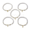 6mm Round Shell Pearl Beaded Stretch Bracelets BJEW-JB10672-1