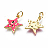 Brass Micro Pave Cubic Zirconia Enamel Charms ZIRC-Q200-025D-NF-2