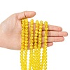 Spray Painted Crackle Glass Beads Strands CCG-Q001-8mm-10-4