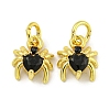 Rack Plating Brass Micro Pave Cubic Zirconia Spider Charms ZIRC-I065-02F-1