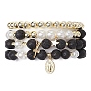 4Pcs 4 Styles Gemstone Beaded Stretch Bracelets Sets BJEW-JB111342-1