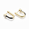 Brass Micro Pave Clear Cubic Zirconia Huggie Hoop Earrings EJEW-R144-009-NF-3