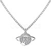 925 Sterling Silver Pendant Necklaces NJEW-L179-04P-1